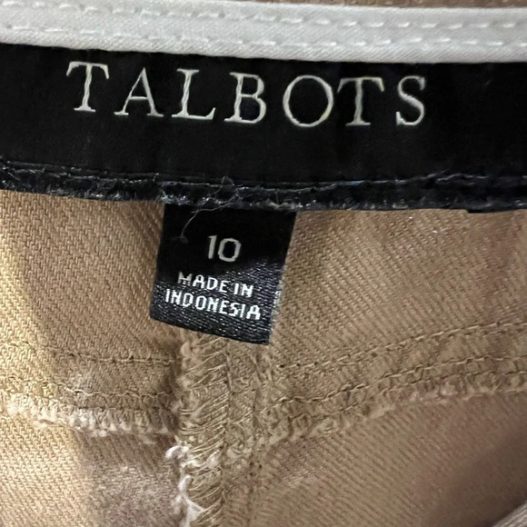 Talbots Linen blend size 10 signature khaki capri pants with drawstring waist - Picture 6 of 13